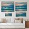 Designart - Blue Waves Breaking At The Beach II - Nautical & Coastal Print on Natural Pine Wood
